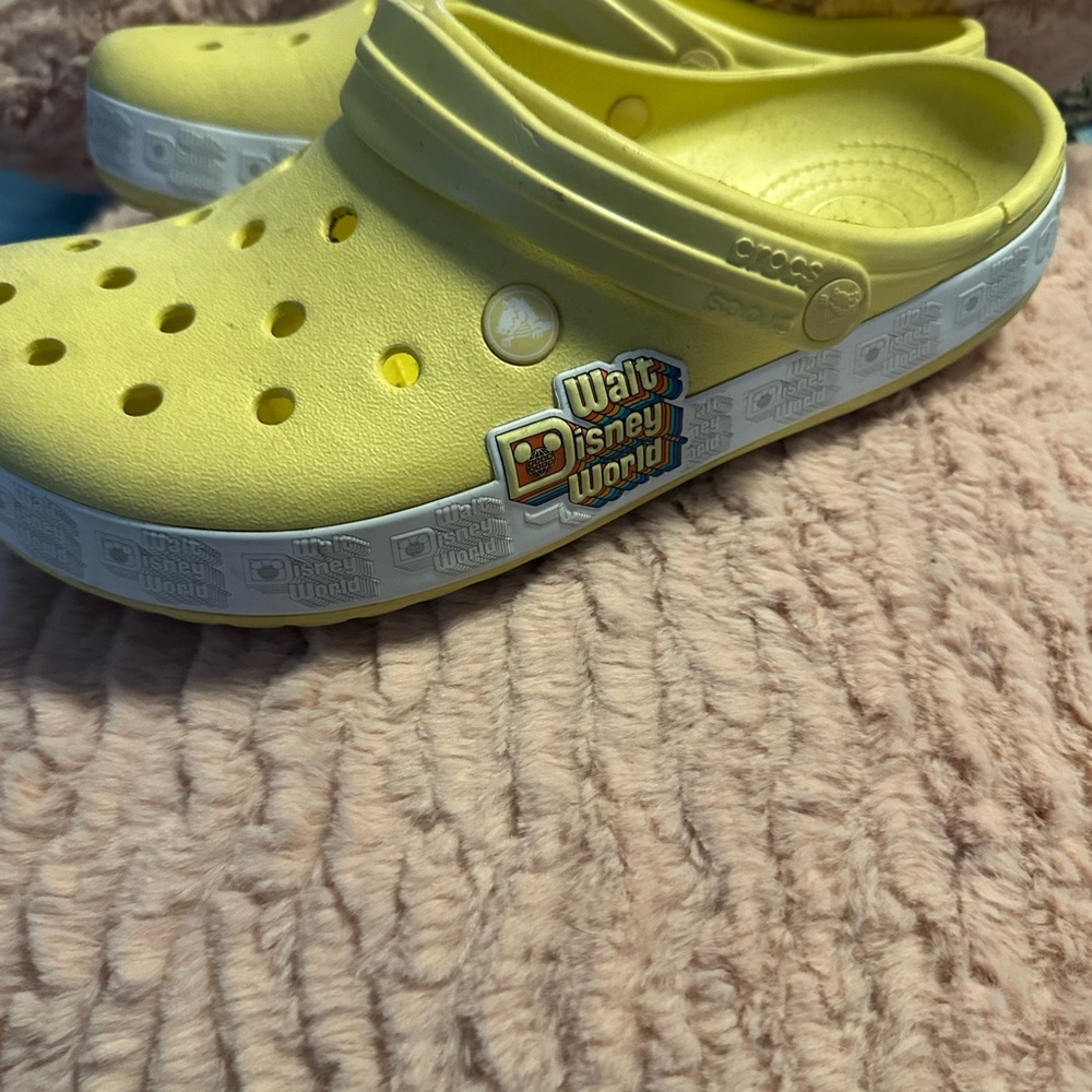 CROCS Bright Yellow Disney Slippers